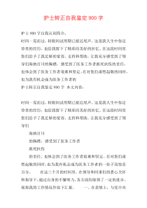 护士转正自我鉴定900字