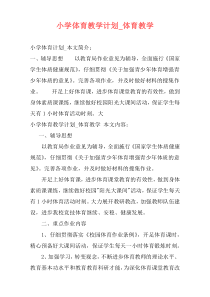 小学体育教学计划_体育教学