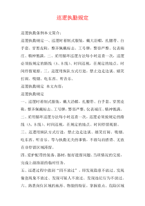 巡逻执勤规定