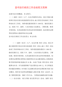 县司法行政的工作总结范文范例