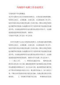 马甸初中电教工作总结范文