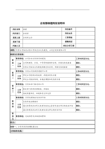 河北纪元光电公司企划部助理岗位说明书