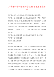 共青团--市--区委员会2018年改革工作要点