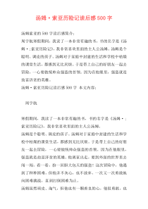 汤姆·索亚历险记读后感500字