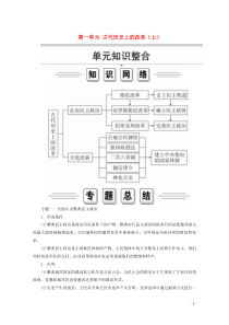 2019-2020学年高中历史 第一单元 古代历史上的改革（上）单元知识整合导学案 岳麓版选修1
