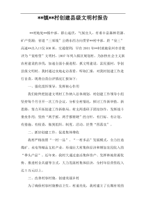 --镇--村创建县级文明村报告