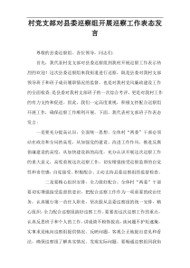 村党支部对县委巡察组开展巡察工作表态发言