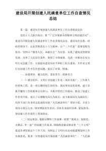 建设局开展创建人民满意单位工作自查情况总结