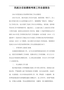 民政办目标绩效考核工作自查报告