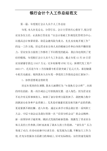 银行会计个人工作总结范文