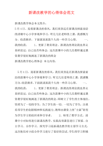 新课改教学的心得体会范文