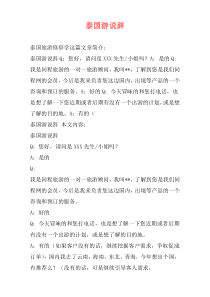 泰国游说辞