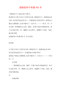 读骆驼祥子有感800字