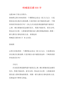 呐喊读后感800字