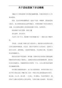 关于团结国旗下讲话稿件