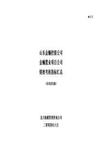 山东金瀚控股-金瀚置业项目公司-绩效考核指标库