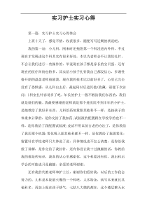 实习护士实习心得