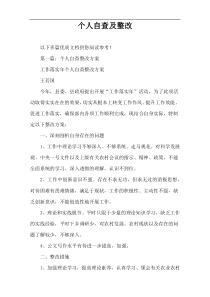 个人自查及整改