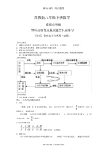 苏教版八年级下册数学[《分式》全章复习与巩固(基础)知识点整理及重点题型梳理]