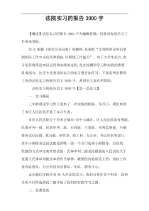 法院实习的报告3000字