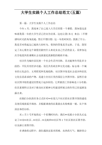 大学生实践个人工作总结范文(五篇)