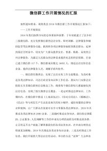 微信群工作开展情况的汇报