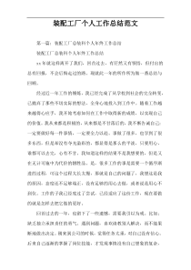 装配工厂个人工作总结范文