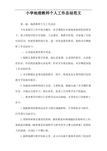 小学地理教师个人工作总结范文