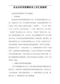 农业农村局智慧政务工作汇报提纲