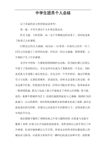 中学生团员个人总结