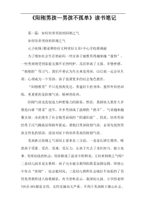 《阳刚男孩—男孩不孤单》读书笔记