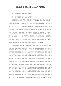商务信息平台建设分析(五篇)