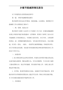 乡镇节能减排情况报告