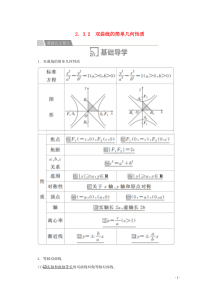 2019-2020学年高中数学 第二章 圆锥曲线与方程 2.3 双曲线 2.3.2 双曲线的简单几何