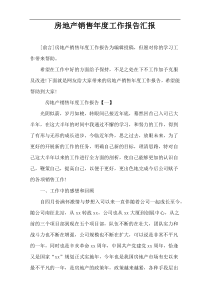 房地产销售年度工作报告汇报