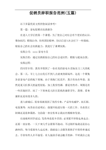 促销员辞职报告范例(五篇)