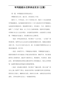 审判庭庭长任职表态发言(五篇)