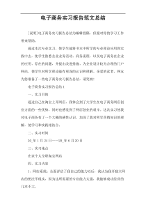 电子商务实习报告范文总结