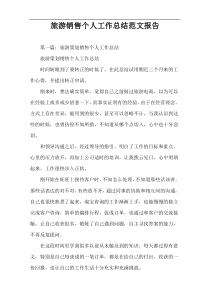 旅游销售个人工作总结范文报告