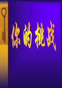 中层经理对自己的挑战---你的挑战（PPT32页）
