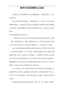 程序员试用期转正总结