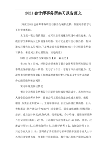 2021会计师事务所实习报告范文
