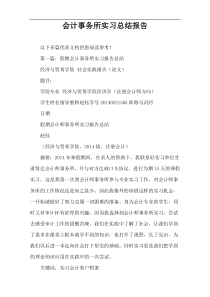 会计事务所实习总结报告