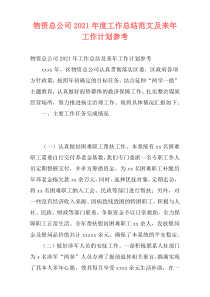 物资总公司2021年度工作总结范文及来年工作计划参考