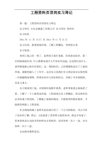 工程资料员顶岗实习周记