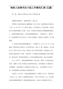 残疾人法律关注小组工作情况汇报(五篇)