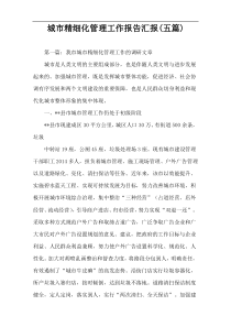 城市精细化管理工作报告汇报(五篇)