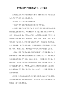 拒绝白色污染承诺书（三篇）