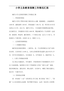 小学义务教育保障工作情况汇报