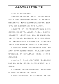 小学冬季安全自查报告(五篇)